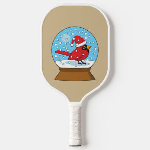 Schneeglobe mit Niedlichem rotem Kardinal Pickleball Schläger
