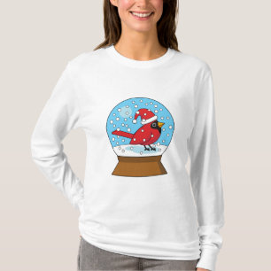 Schneeglobe mit Niedlichem rotem Kardinal T-Shirt