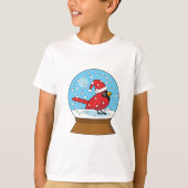 Schneeglobe mit Niedlichem rotem Kardinal T-Shirt (Vorderseite)