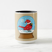 Schneeglobe mit Niedlichem rotem Kardinal Tasse (Zentrum)