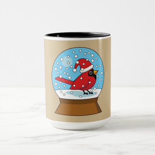 Schneeglobe mit Niedlichem rotem Kardinal Tasse (Zentrum)