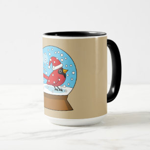 Schneeglobe mit Niedlichem rotem Kardinal Tasse