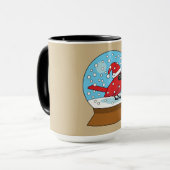 Schneeglobe mit Niedlichem rotem Kardinal Tasse (Vorderseite Links)