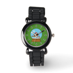 Schneeglobe mit Niedlichem Sparrow-Spielfußball Armbanduhr