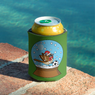 Schneeglobe mit Niedlichem Sparrow-Spielfußball Dosenkühler