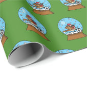 Schneeglobe mit Niedlichem Sparrow-Spielfußball Geschenkpapier (Rolleneckpunkt)