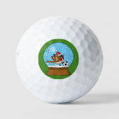 Schneeglobe mit Niedlichem Sparrow-Spielfußball Golfball (Vorderseite)