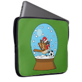 Schneeglobe mit Niedlichem Sparrow-Spielfußball Laptopschutzhülle (Vorne Rechts)