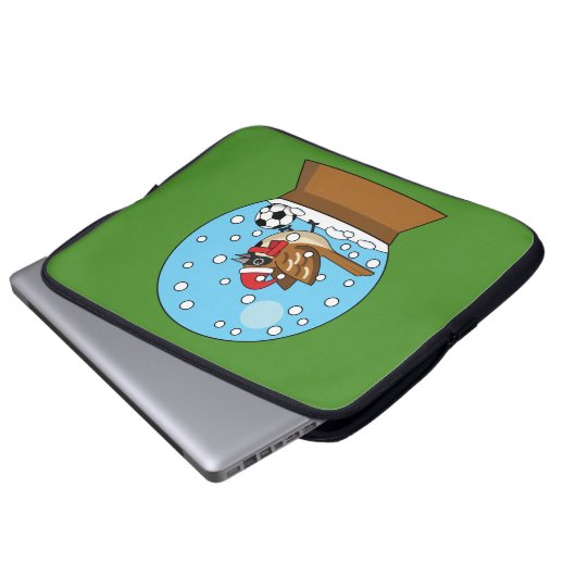 Schneeglobe mit Niedlichem Sparrow-Spielfußball Laptopschutzhülle (Vorne Knopf)