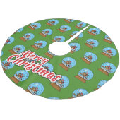 Schneeglobe mit Niedlichem Sparrow-Spielfußball Polyester Weihnachtsbaumdecke (Schrägansicht)