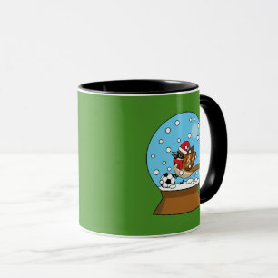 Schneeglobe mit Niedlichem Sparrow-Spielfußball Tasse