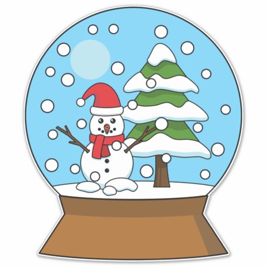 Schneeglobe mit Schneemann und Pine Tree Aufkleber (Vorderseite)