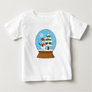 Schneeglobe mit Schneemann und Pine Tree Baby T-shirt