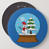 Schneeglobe mit Schneemann und Pine Tree Button (Vorne & Hinten)