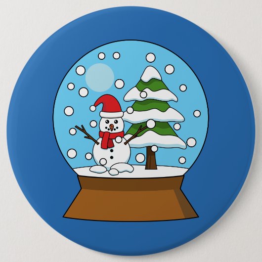 Schneeglobe mit Schneemann und Pine Tree Button (Vorderseite)