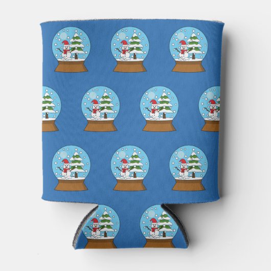 Schneeglobe mit Schneemann und Pine Tree Dosenkühler (Vorderseite)