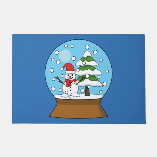 Schneeglobe mit Schneemann und Pine Tree Fußmatte (Vorderseite)