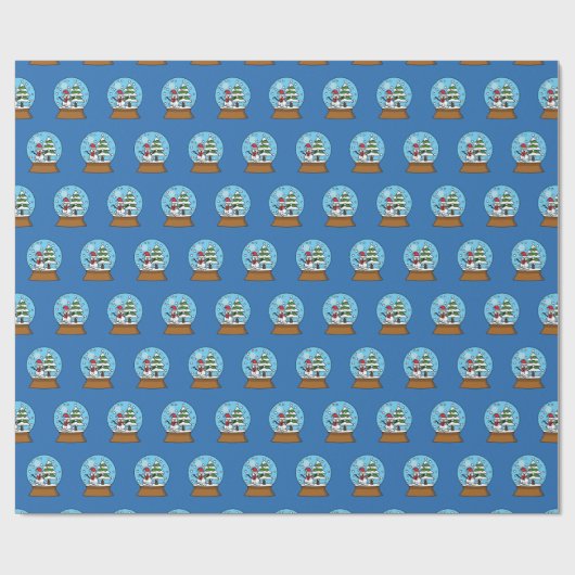 Schneeglobe mit Schneemann und Pine Tree Geschenkpapier (Flach)