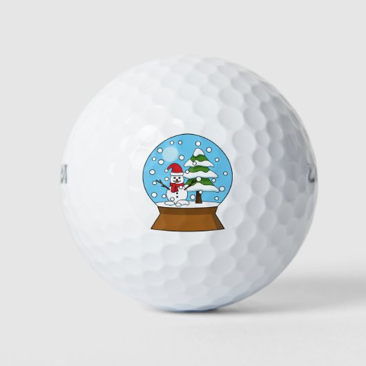 Schneeglobe mit Schneemann und Pine Tree Golfball (Vorderseite)