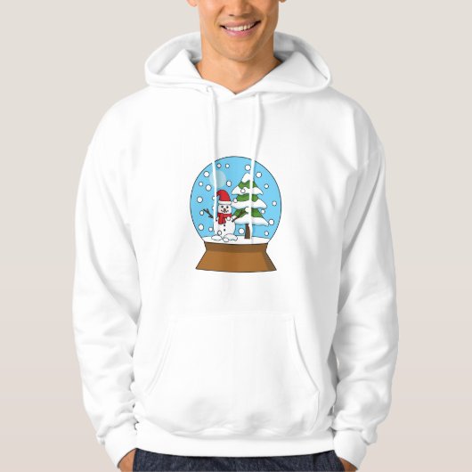 Schneeglobe mit Schneemann und Pine Tree Hoodie (Vorderseite)