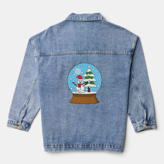 Schneeglobe mit Schneemann und Pine Tree Jeansjacke (Rückseite)