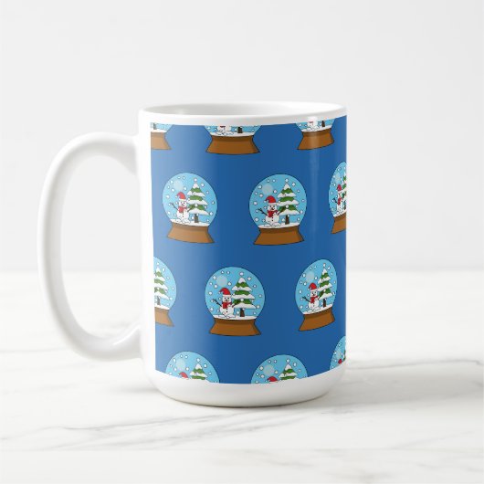 Schneeglobe mit Schneemann und Pine Tree Kaffeetasse (Links)