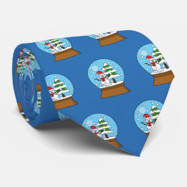 Schneeglobe mit Schneemann und Pine Tree Krawatte