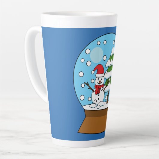 Schneeglobe mit Schneemann und Pine Tree Milchtasse (Linke Ecke)