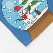 Schneeglobe mit Schneemann und Pine Tree Muster Fleecedecke (Ecke)