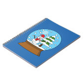 Schneeglobe mit Schneemann und Pine Tree Notizblock (Linke Seite)