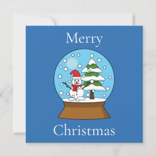 Schneeglobe mit Schneemann und Pine Tree Persona Feiertagskarte