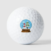 Schneeglobe mit Schneemann und Pine Tree | Persona Golfball (Vorderseite)