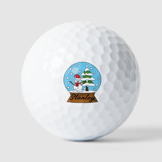 Schneeglobe mit Schneemann und Pine Tree | Persona Golfball (Vorderseite)