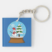 Schneeglobe mit Schneemann und Pine Tree Schlüsselanhänger (Rückseite)