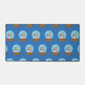 Schneeglobe mit Schneemann und Pine Tree Schreibtischunterlage (Vorderseite)