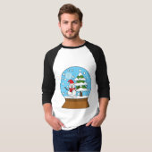 Schneeglobe mit Schneemann und Pine Tree T-Shirt (Vorne ganz)