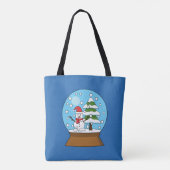 Schneeglobe mit Schneemann und Pine Tree Tasche (Rückseite)