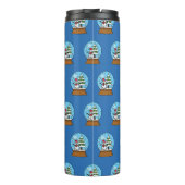 Schneeglobe mit Schneemann und Pine Tree Thermosbecher (Rückseite)