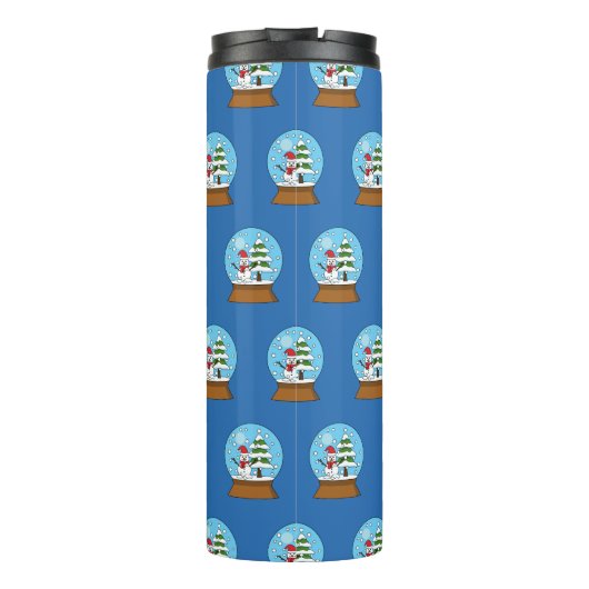 Schneeglobe mit Schneemann und Pine Tree Thermosbecher (Rückseite)