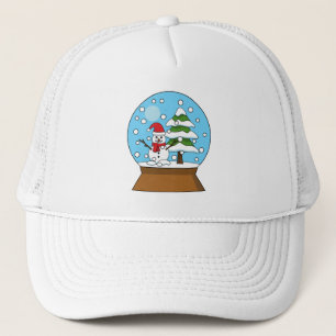 Schneeglobe mit Schneemann und Pine Tree Truckerkappe