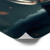 Schneeglobe mit Weihnachtsbaum und Haus drinnen. Poster (Ecke)