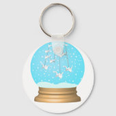 Schneeglobe Origami Swan Snowglobe Schlüsselanhänger (Vorderseite)