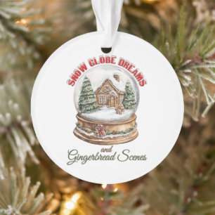 Schneeglobe und Lebkuchen Weihnachtsfeiertag im Ha Ornament