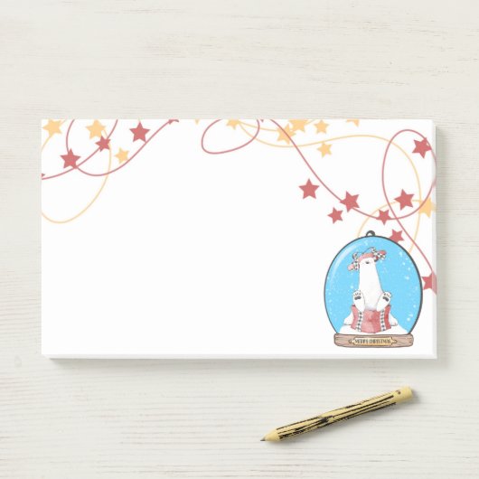 Schneeglobe Weihnachtsgebäck Post-it Klebezettel (Auf Schreibtisch)