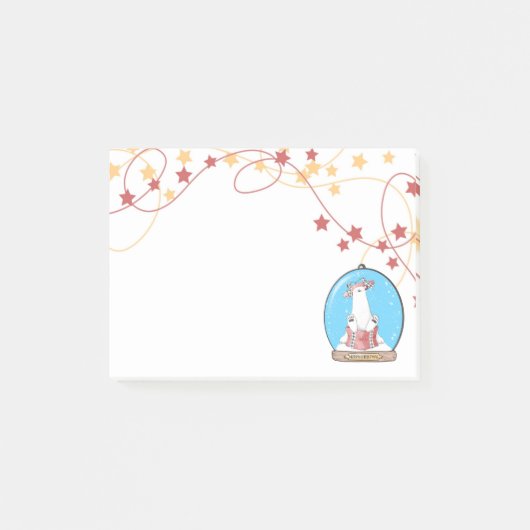 Schneeglobe Weihnachtsgebäck Post-it Klebezettel (Vorderseite)