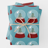 Schneeglobe Weihnachtspapier Geschenkpapier Set (Beispiel)