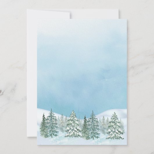 Schneeglobe Winterwunderland Weihnachten Einladung (Rückseite)