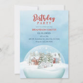 Schneeglobe Winterwunderland Weihnachten Geburtsta Einladung (Vorderseite)