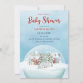 Schneeglobe Winterwunderland Weihnachtsdusche Einladung (Vorderseite)