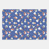 Schneegloben und Schneemänner Set von 3 Geschenkpapier Set (Vorderseite 3)